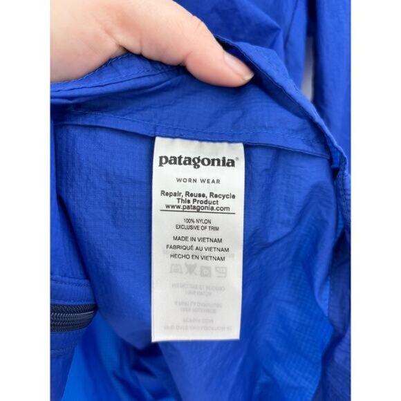 Patagonia Jacket Mens XL Houdini Full Zip Windbreaker Blue Hooded Running - Picture 4 of 5